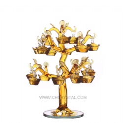 crystal gold ingot tree with 18pcs gold ingots