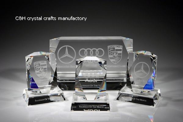 crystal trophy and award