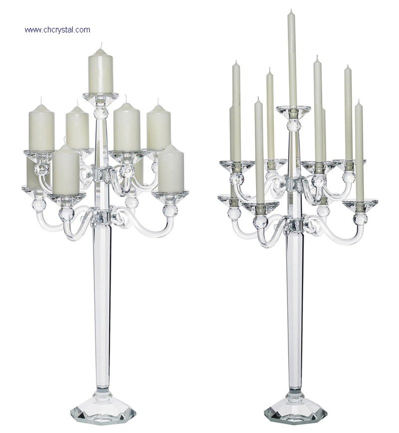 9 arms crystal candelabra