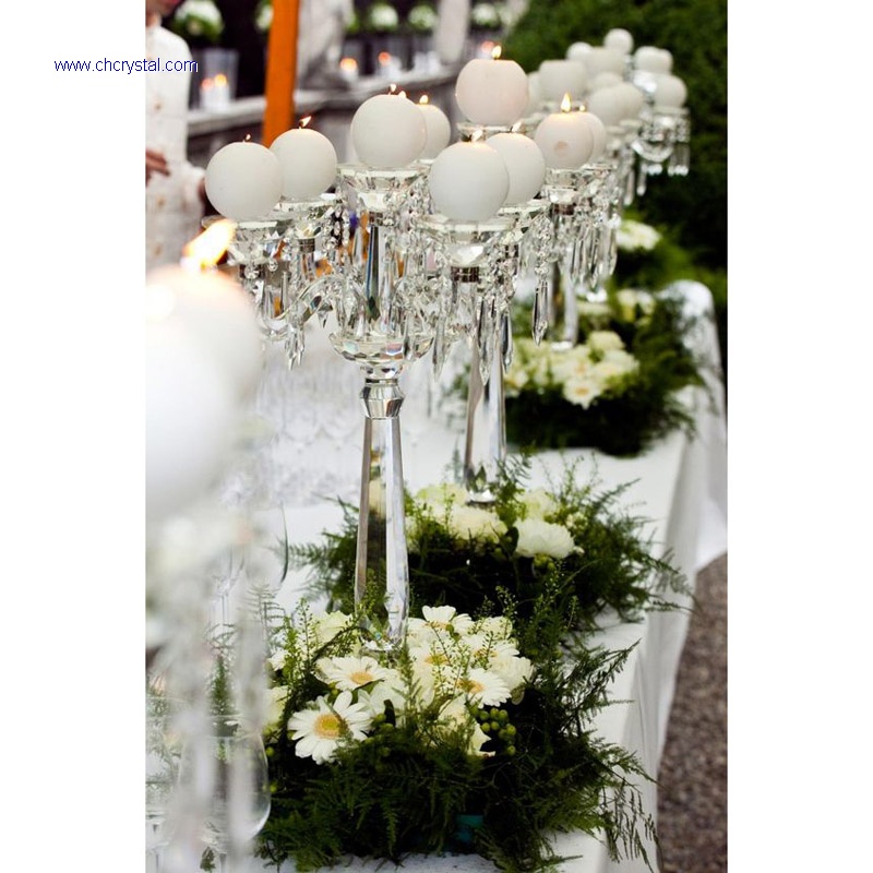 5 arms crystal candelabra