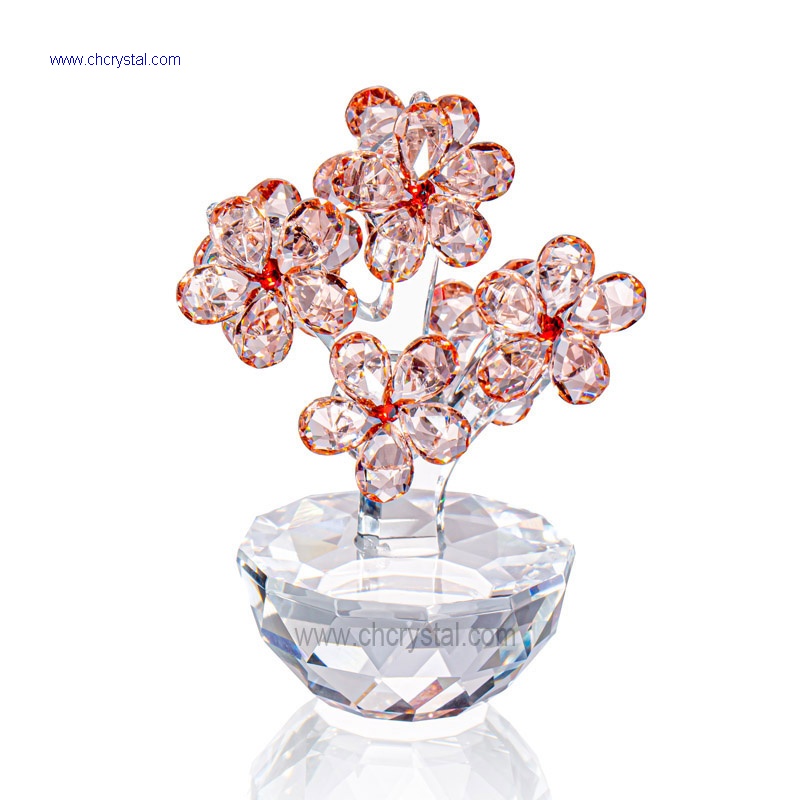 crystal pink flower gift