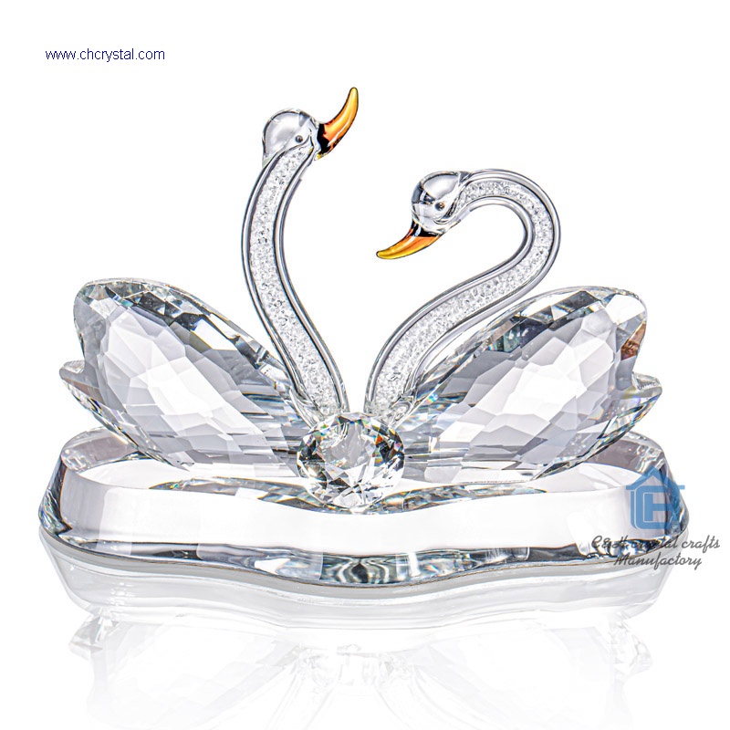 crystal couple swans