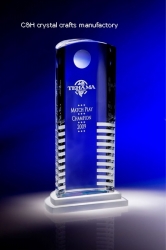 crystal trophy and award