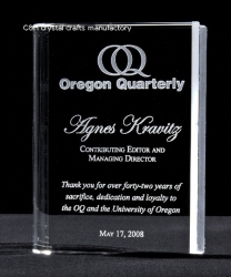 crystal trophy and award