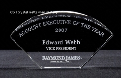 crystal trophy and award