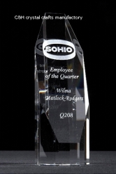 crystal trophy and award