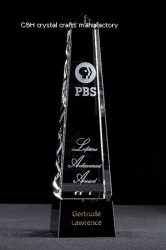 crystal trophy and award