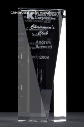 crystal trophy and award