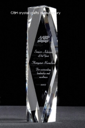 crystal trophy and award