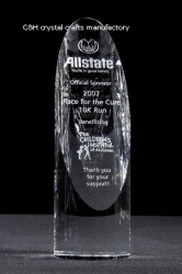 crystal trophy and award