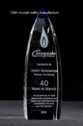 crystal trophy and award