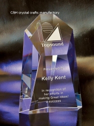 crystal trophy and award