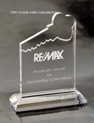 crystal trophy and award
