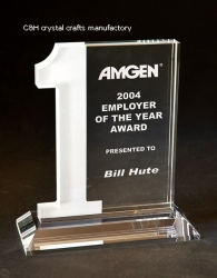 crystal trophy and award