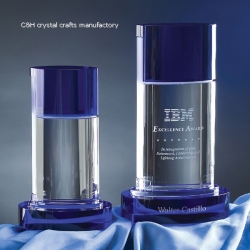 crystal trophy and award