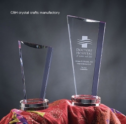 crystal trophy and award