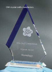 crystal trophy and award