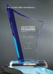crystal trophy and award