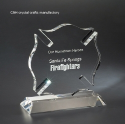 crystal trophy and award