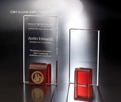 crystal trophy and award
