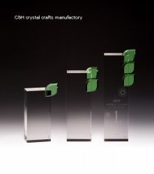 crystal trophy and award