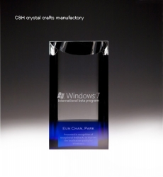crystal trophy and award