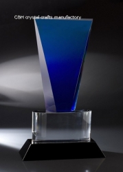 crystal trophy and award