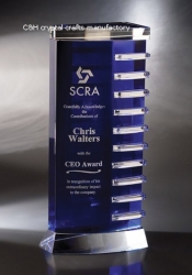 crystal trophy and award