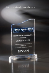 crystal trophy and award