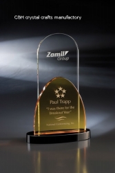 crystal trophy and award