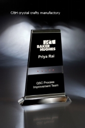 crystal trophy and award