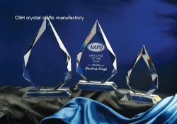 crystal trophy and award