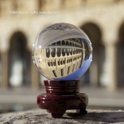 crystal ball with wooden base