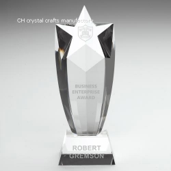 crystal trophy and award