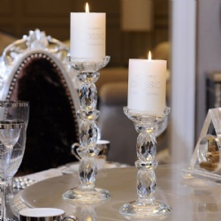 crystal tealight candle holder set