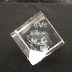 3D Laser engraving crystal cube