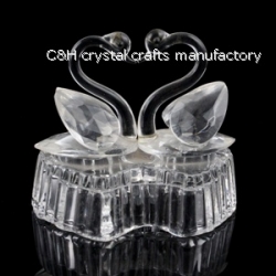 crystal swan animal figurines with LED base