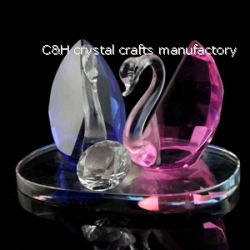 crystal swan animal figurines for wedding gift