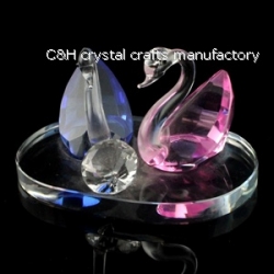 crystal swan animal figurines for wedding gift