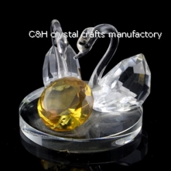 crystal swan animal figurines