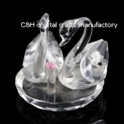 crystal swan animal figurines