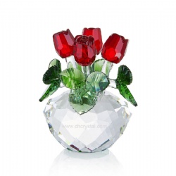 crystal red flower gift