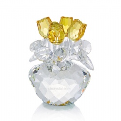 crystal yellow flower gift