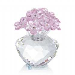 crystal pink flower gift