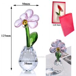 crystal pink flower gift