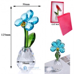 crystal skyblue flower gift