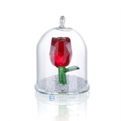 crystal red flower gift