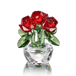 crystal red flower gift