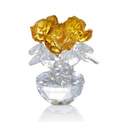 crystal golden flower gift
