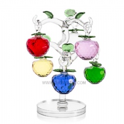 crystal apple tree with 6pcs apples